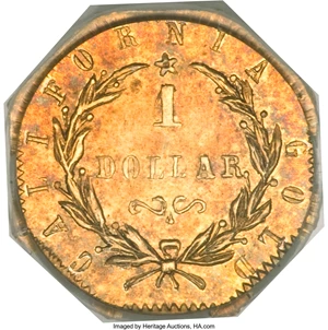 image for: 1876 $1 Indian Octagonal 1 Dollar, BG-1116, High R.6, MS63 PCGS....