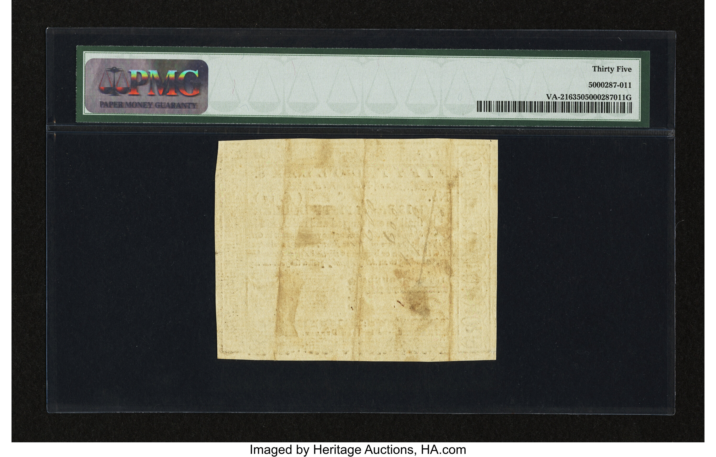 image for: Virginia May 7, 1781 $50 Thick Paper PMG Choice Very Fine 35....