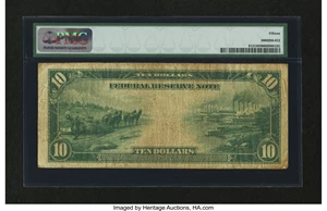 image for: Fr. 912 $10 1914 Federal Reserve Note PMG Choice Fine 15....