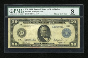 image for: Fr. 1064 $50 1914 Federal Reserve Note PMG Very Good 8....