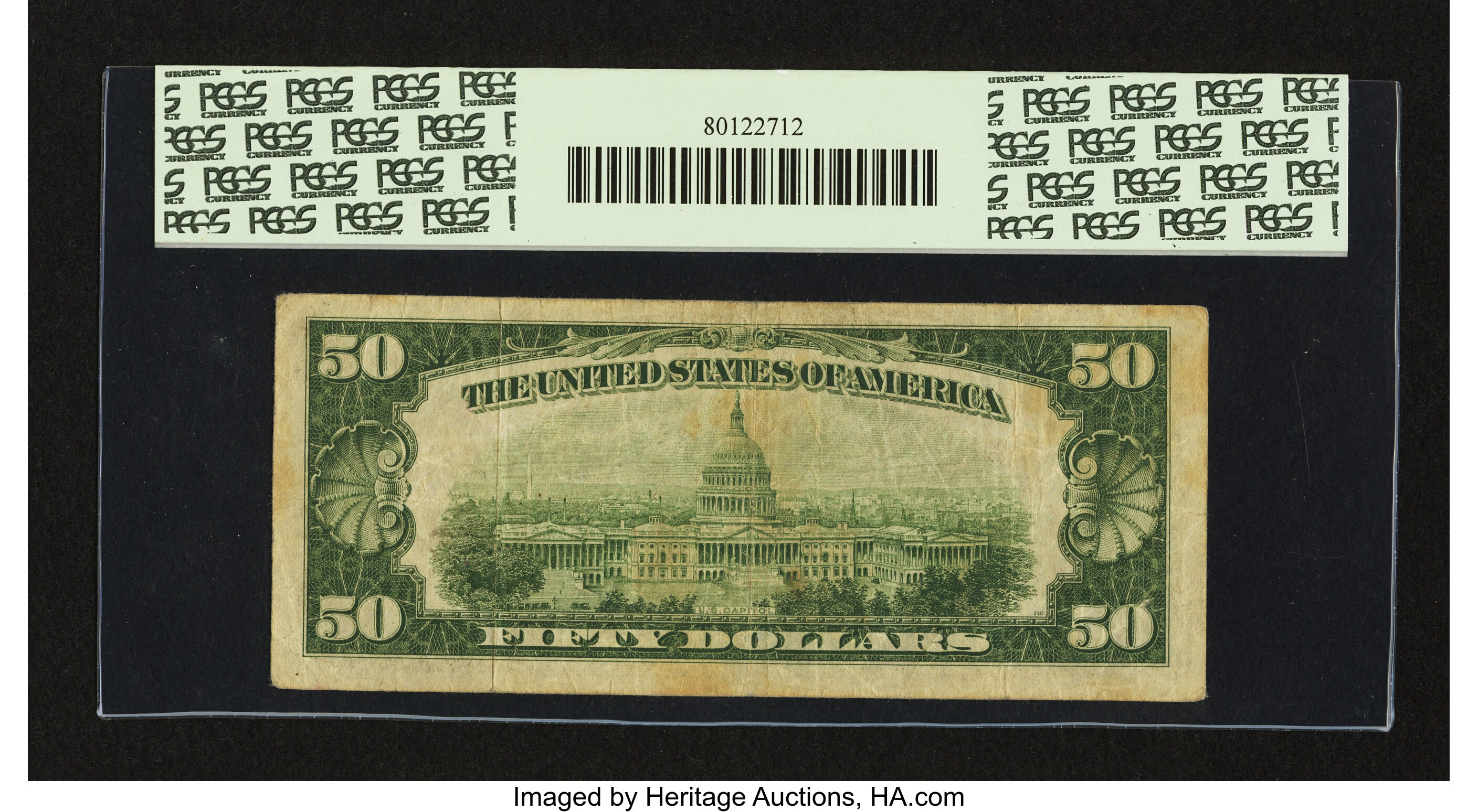 image for: Fr. 2102-G* $50 1934 Dark Green Seal Federal Reserve Star Note. PCGS Very Fine 20....