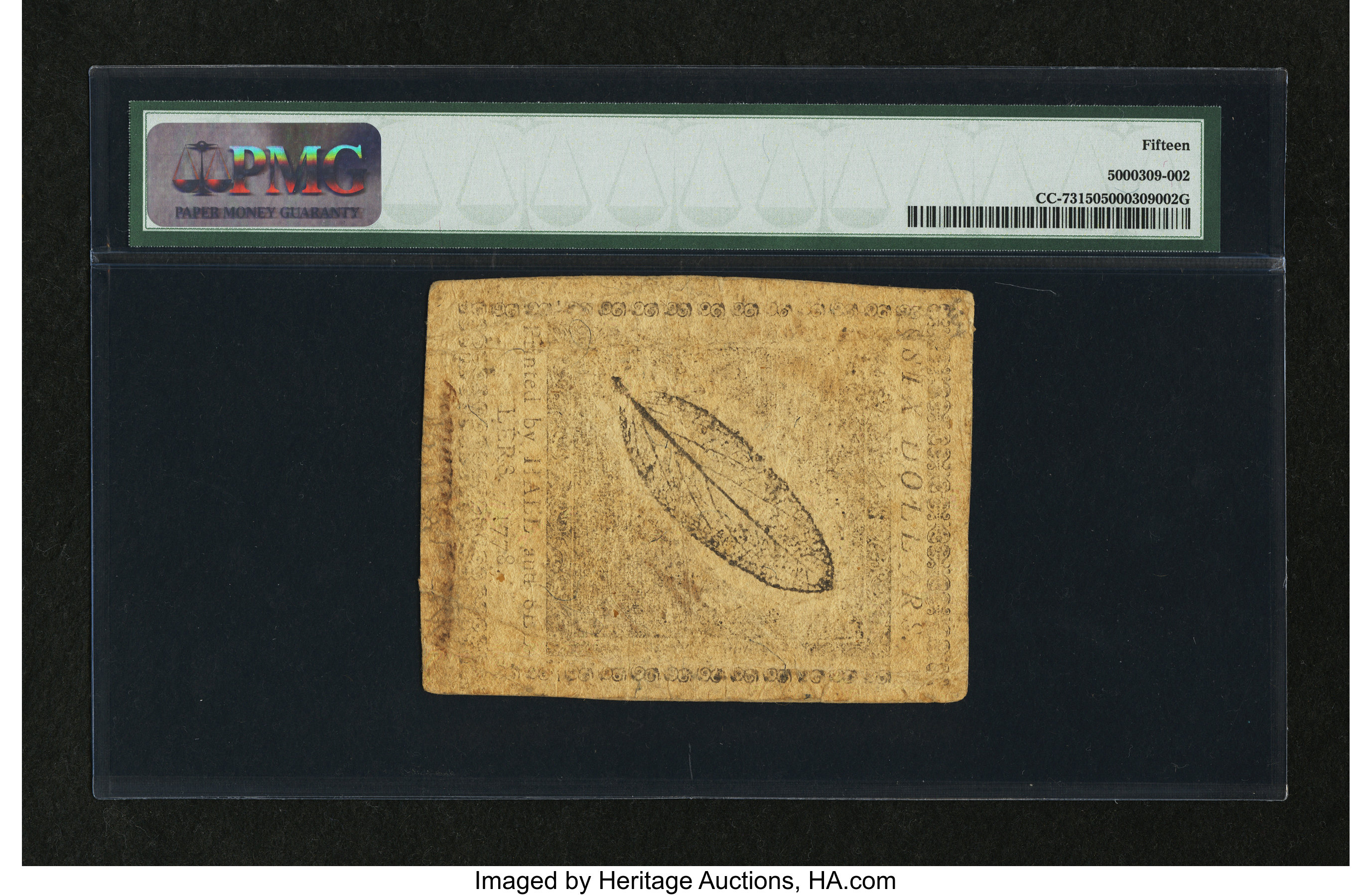 image for: Continental Currency April 11, 1778 $6 PMG Choice Fine 15....