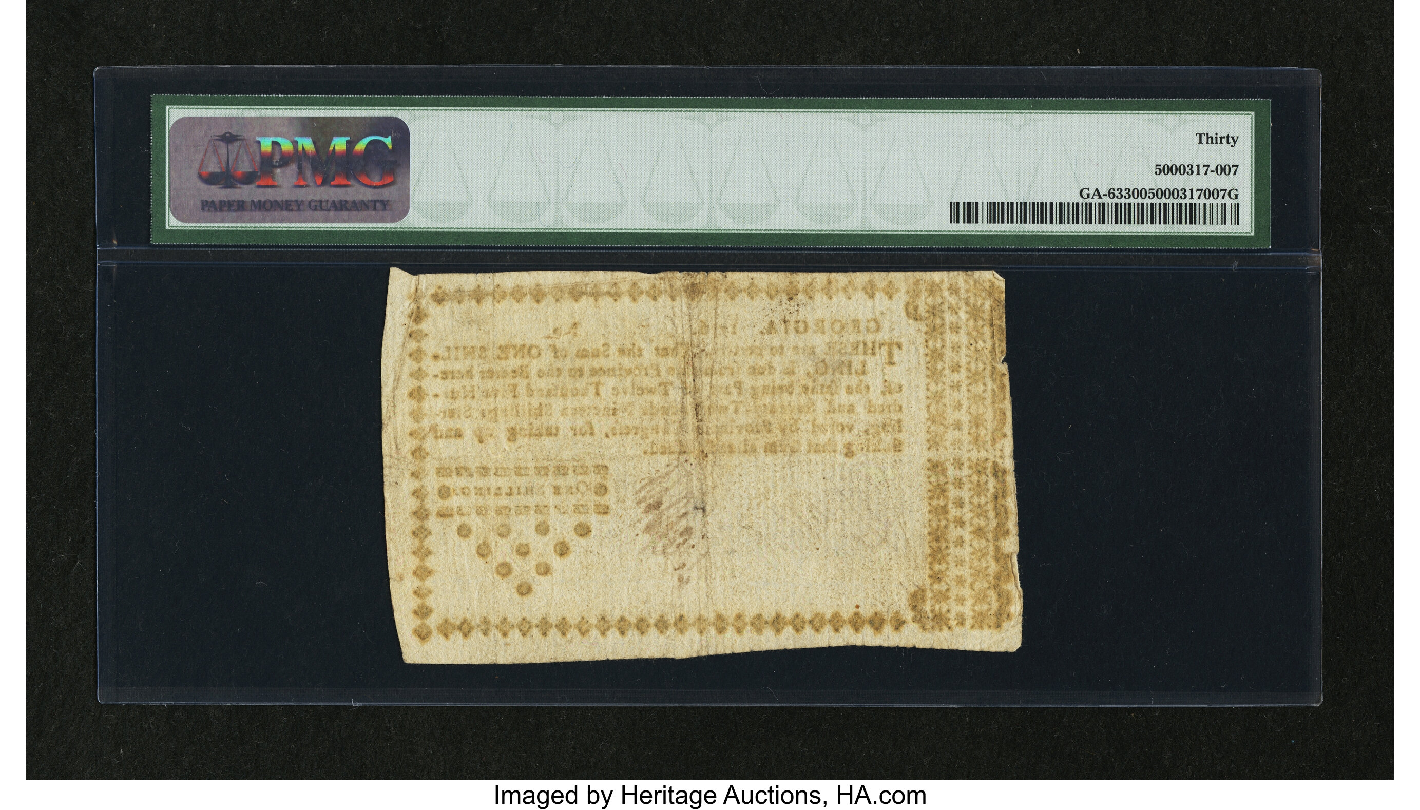 image for: Georgia 1776 1s PMG Very Fine 30....