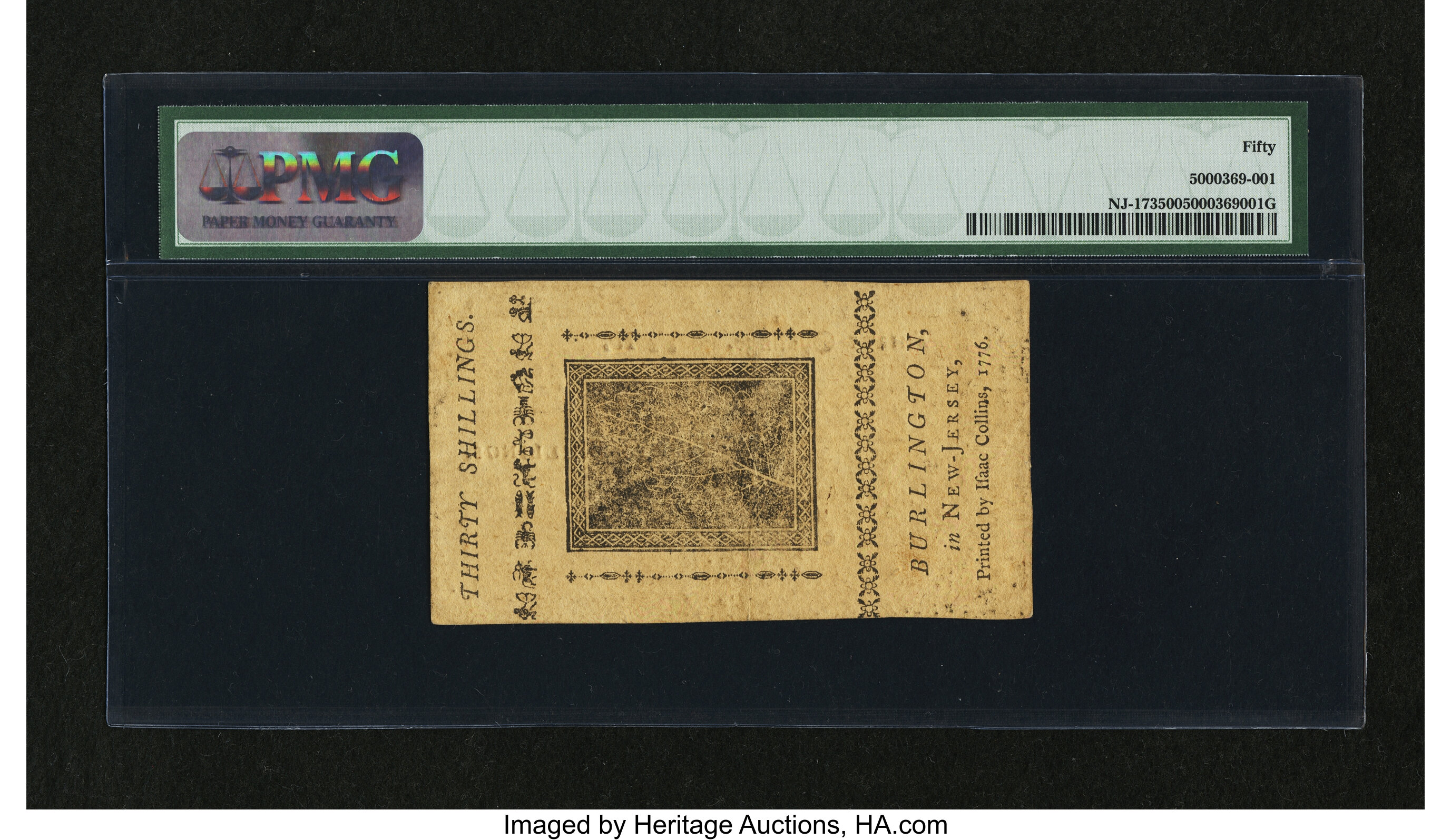 image for: New Jersey February 20, 1776 30s PMG About Uncirculated 50....