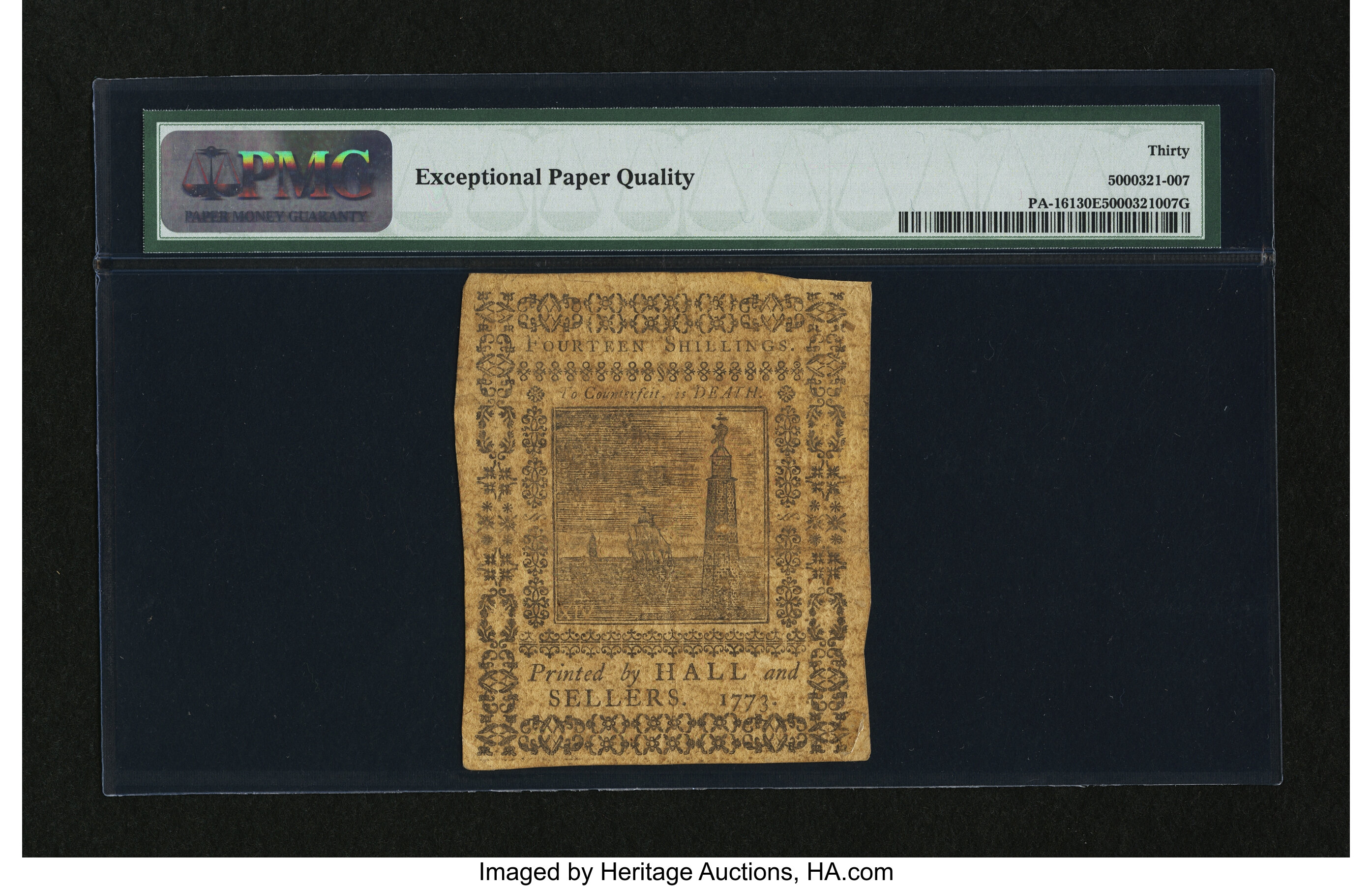 image for: Pennsylvania March 20, 1773 14s PMG Very Fine 30 EPQ....