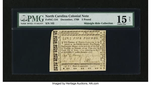 image for: North Carolina December, 1768 £5 PMG Choice Fine 15 Net....