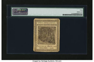 image for: Pennsylvania April 25, 1776 2s PMG Extremely Fine 40....