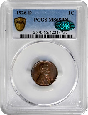 image for: 1926-D Lincoln Cent. MS-65 BN (PCGS). CAC.