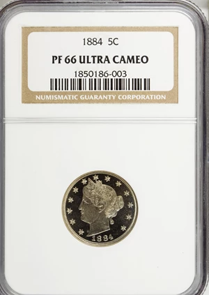 image for: 1884 5C PR66 Ultra Cameo NGC....
