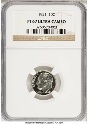 image for: 1951 10C PR67 Ultra Cameo NGC....