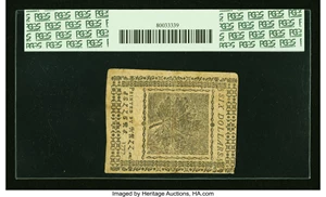 image for: Continental Currency February 26, 1777 $6 PCGS Very Fine 35....