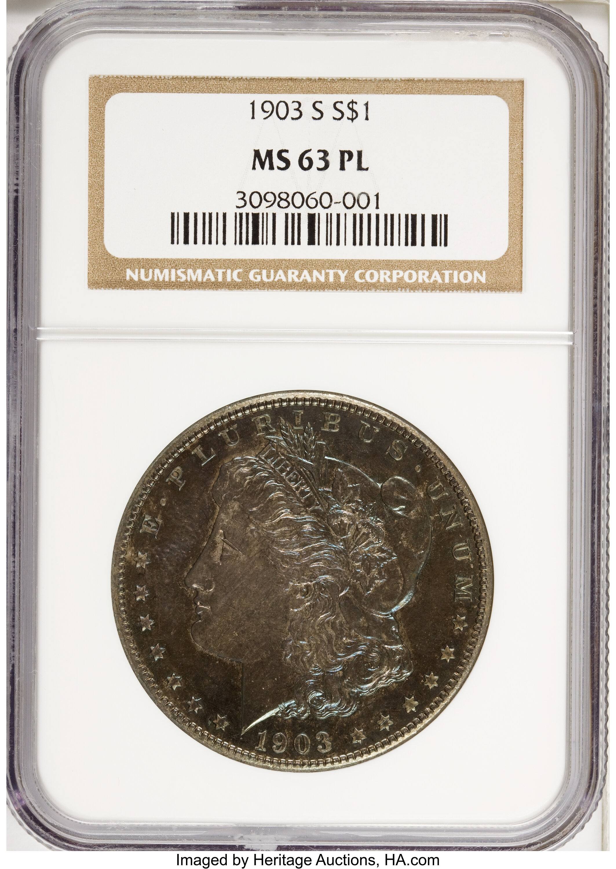image for: 1903-S $1 MS63 Prooflike NGC....