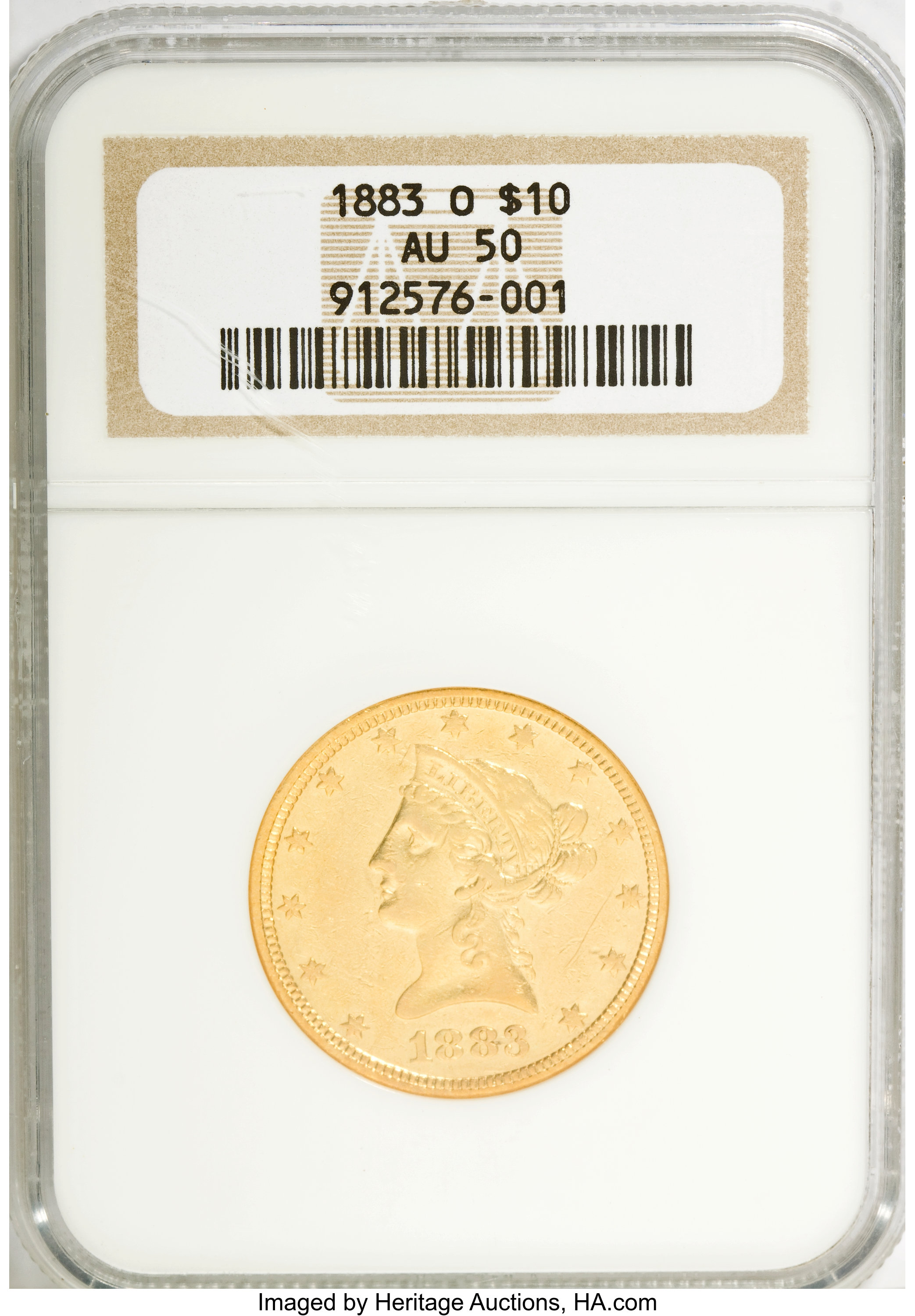image for: 1883-O $10 AU50 NGC....