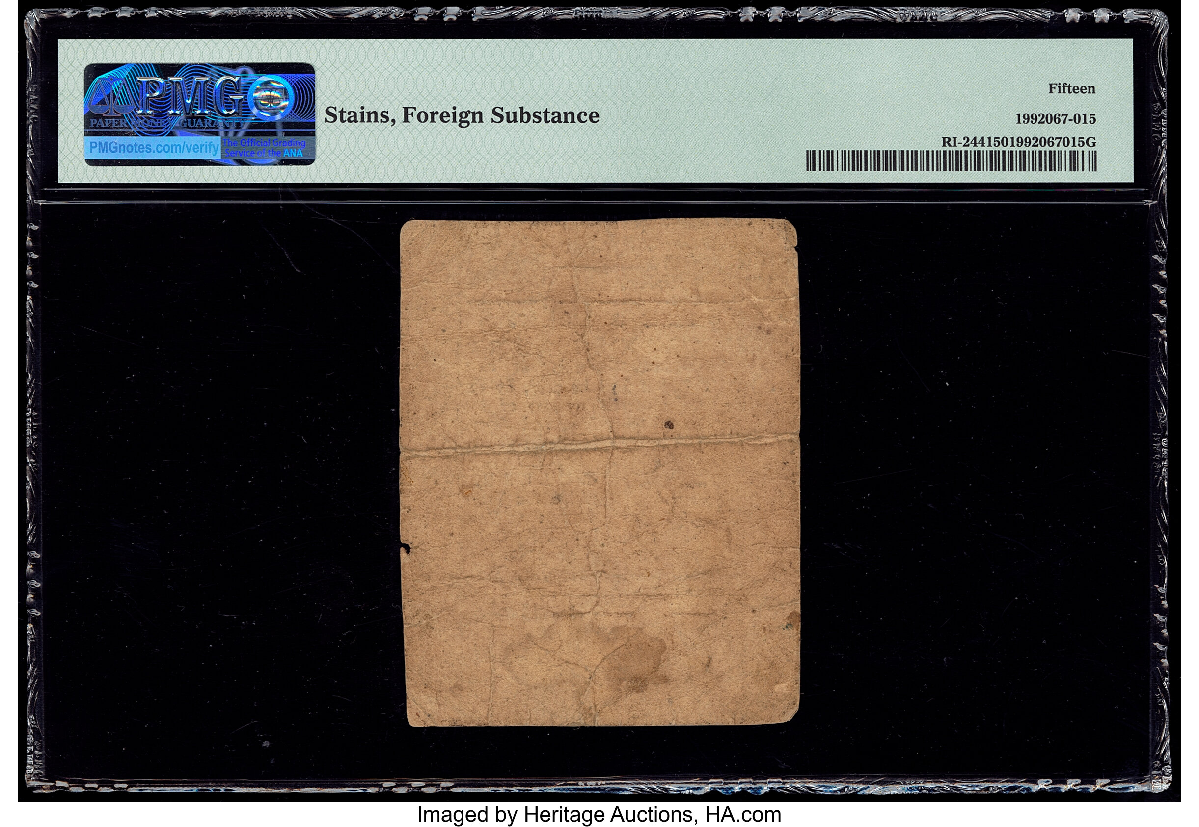 image for: Rhode Island September 5, 1776 $1/2 PMG Choice Fine 15....