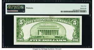 image for: Fr. 1952-I $5 1928B Federal Reserve Note. PMG Choice Uncirculated 64....
