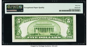 image for: Fr. 1955-C $5 1934 Federal Reserve Note. PMG Choice Uncirculated 64 EPQ....