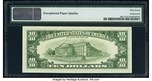 image for: Fr. 2021-C $10 1969C Federal Reserve Note. PMG Superb Gem Unc 67 EPQ....