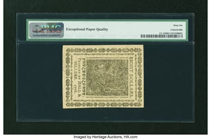 image for: Continental Currency November 2, 1776 $8 PMG Gem Uncirculated 66 EPQ....