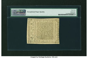 image for: Continental Currency May 20, 1777 $4 PMG Choice Extremely Fine 45 EPQ....