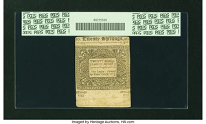 image for: Connecticut June 1, 1773 20s PCGS Very Fine 25....
