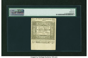 image for: Connecticut June 1, 1775 40s PMG About Uncirculated 55....