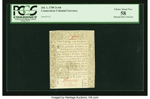 image for: Connecticut July 1, 1780 2s6d PCGS Choice About New 58....