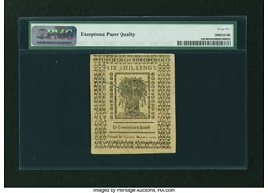 image for: Delaware May 1, 1777 6s PMG Choice Extremely Fine 45 EPQ....