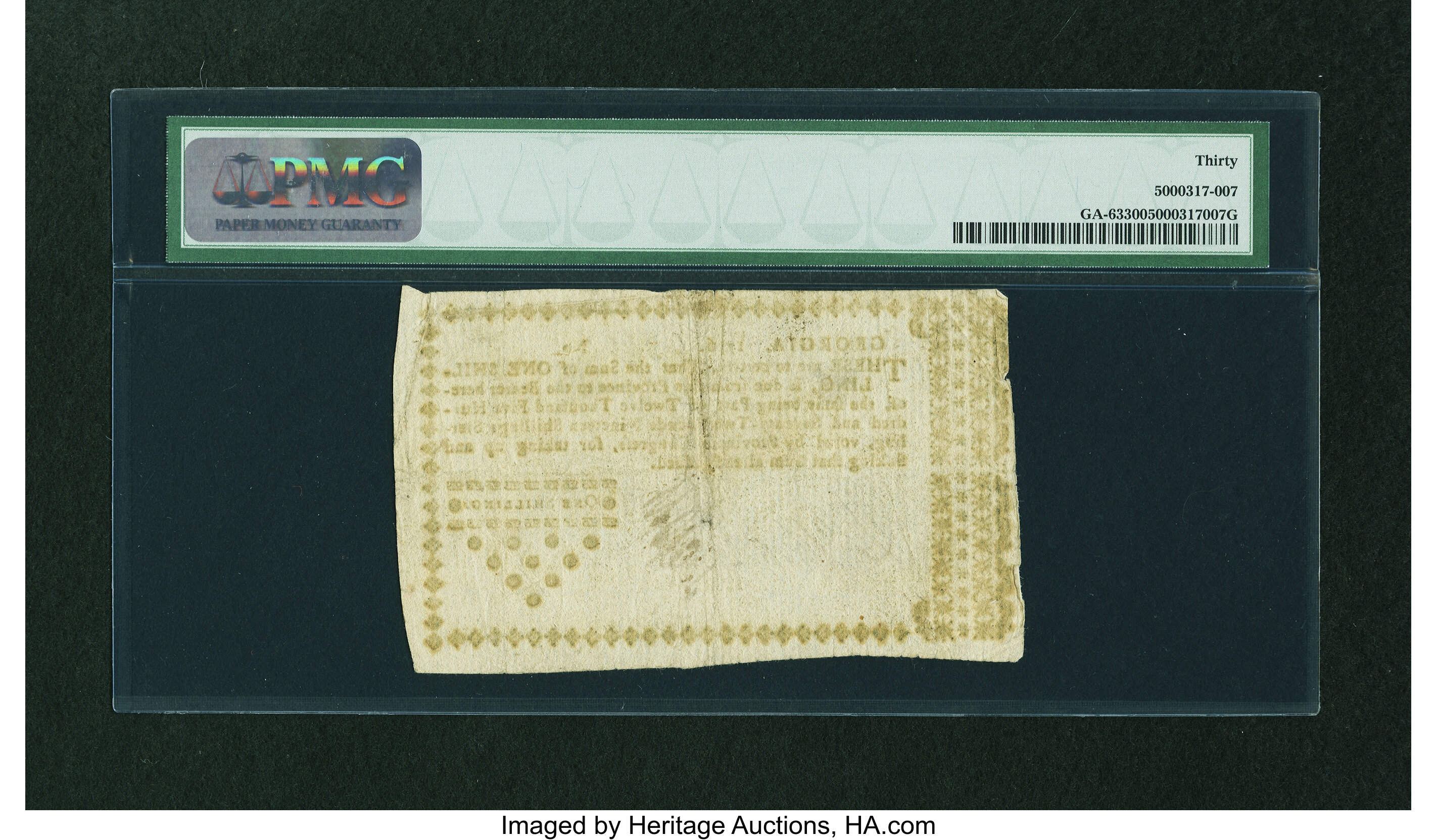 image for: Georgia 1776 1s PMG Very Fine 30....