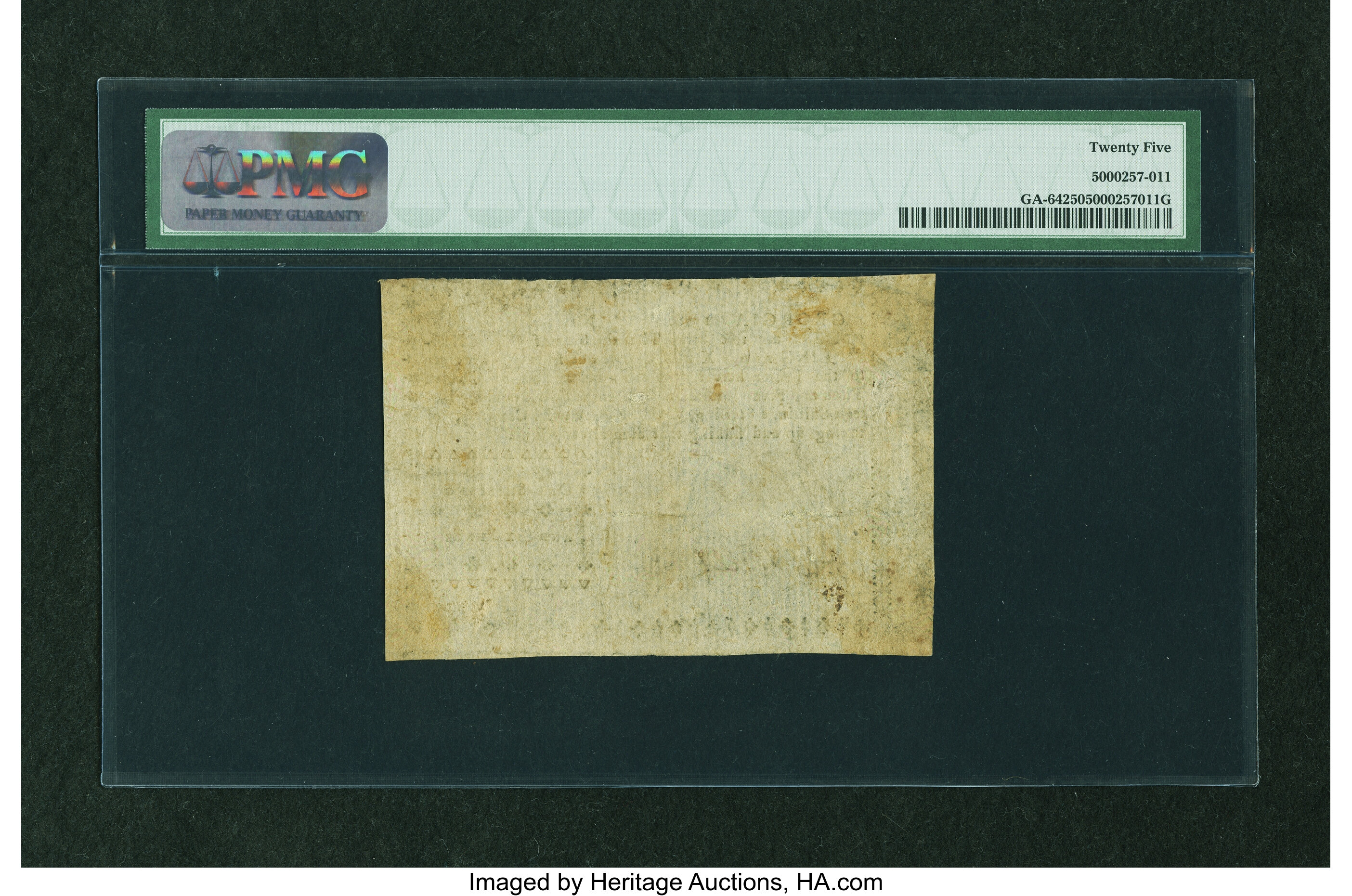 image for: Georgia 1776 1s6d PMG Very Fine 25....