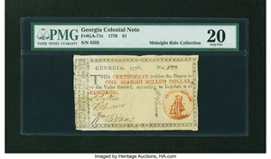 image for: Georgia 1776 $1 PMG Very Fine 20....