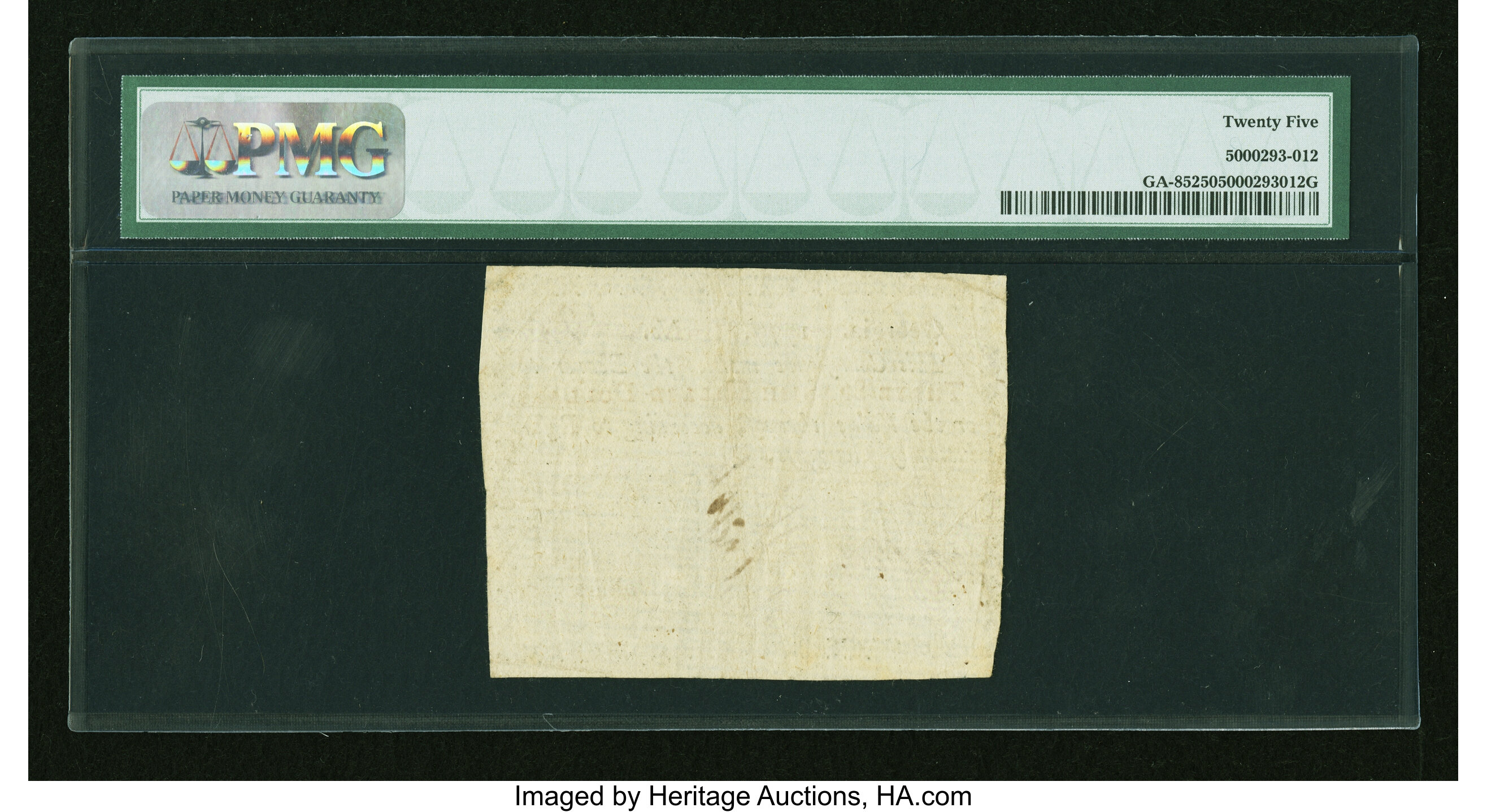 image for: Georgia 1777 $3 PMG Very Fine 25....