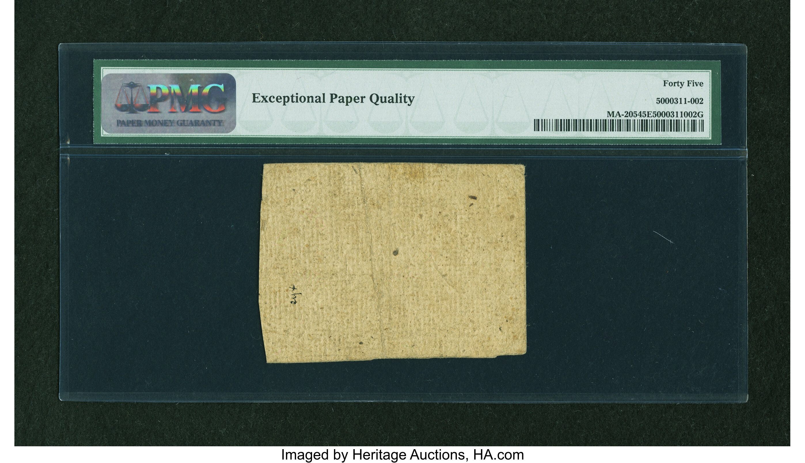 image for: Massachusetts June 18, 1776 5s4d PMG Choice Extremely Fine 45 EPQ....