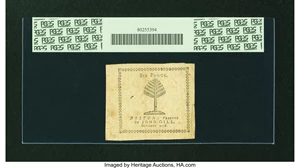 image for: Massachusetts October 18, 1776 6d PCGS Very Fine 30....