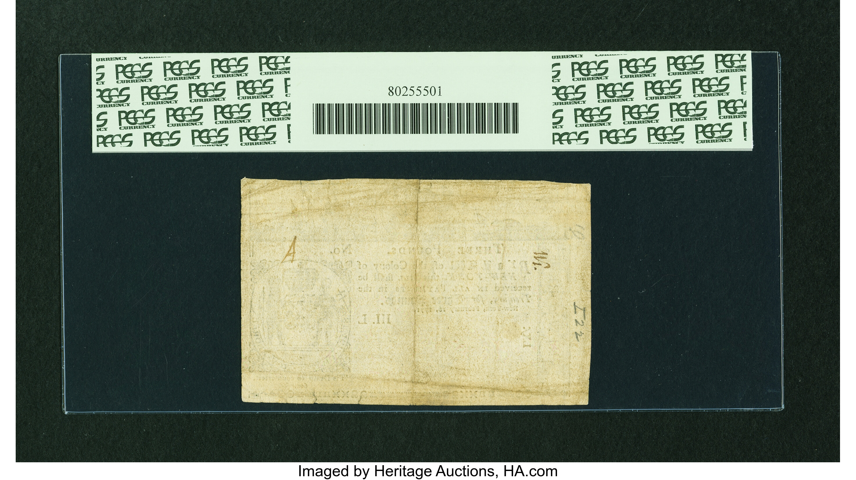 image for: New York February 16, 1771 £3 PCGS Apparent Very Fine 30....