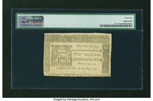 image for: New York September 2, 1775 $10 PMG Choice Extremely Fine 45....
