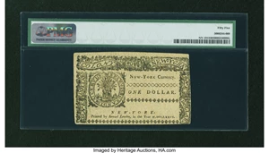 image for: New York March 5, 1776 $1 PMG About Uncirculated 55....