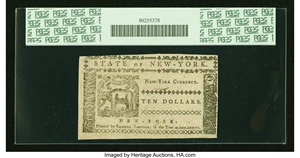 image for: New York August 13, 1776 $10 PCGS Very Fine 35....