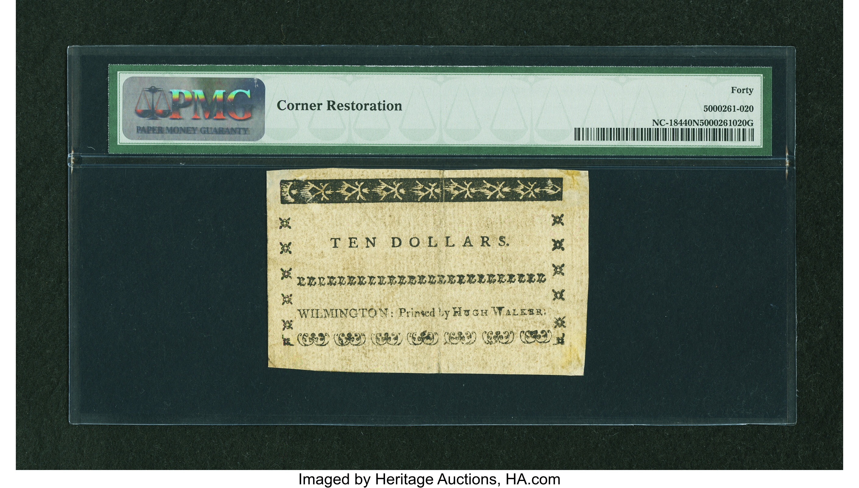 image for: North Carolina May 15, 1779 $10 PMG Extremely Fine 40 NET....