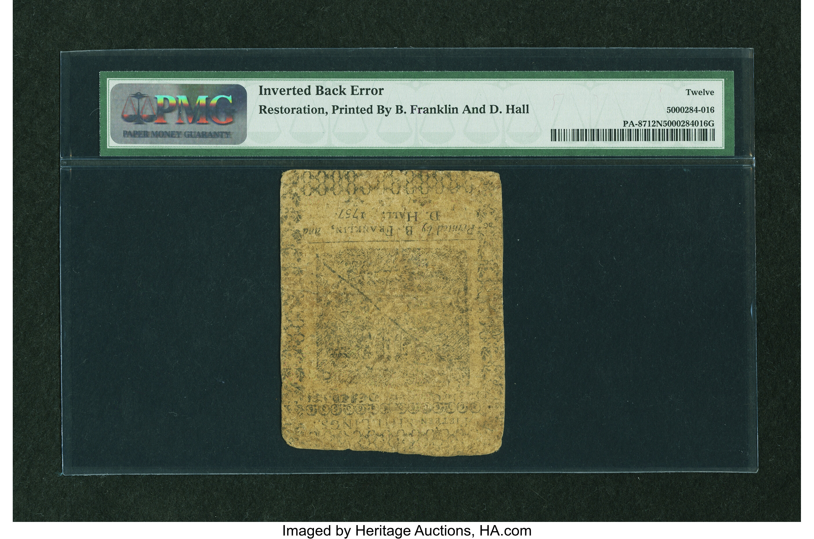 image for: Pennsylvania July 1, 1757 15s PMG Fine 12 NET....
