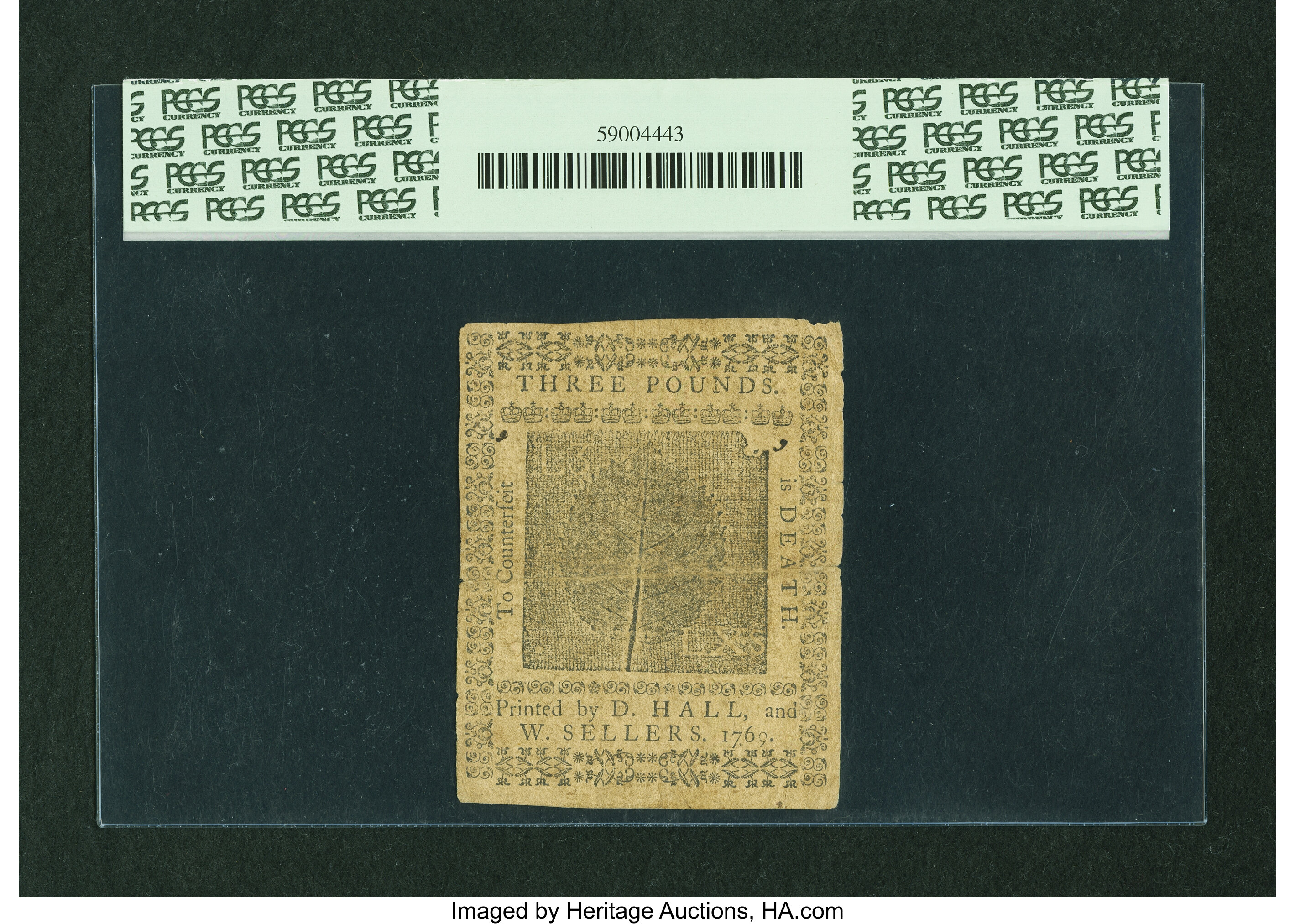 image for: Pennsylvania March 1, 1769 £3 PCGS Very Fine 20....