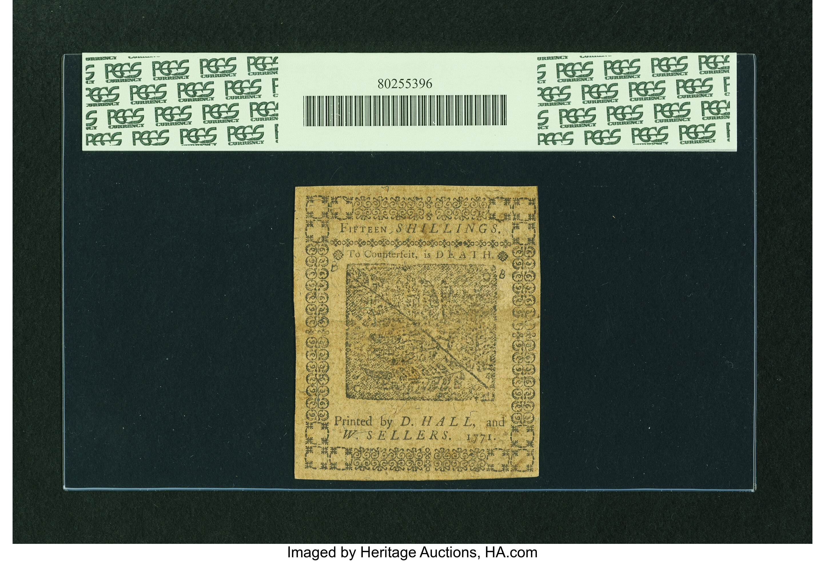 image for: Pennsylvania March 20, 1771 15s PCGS About New 50....