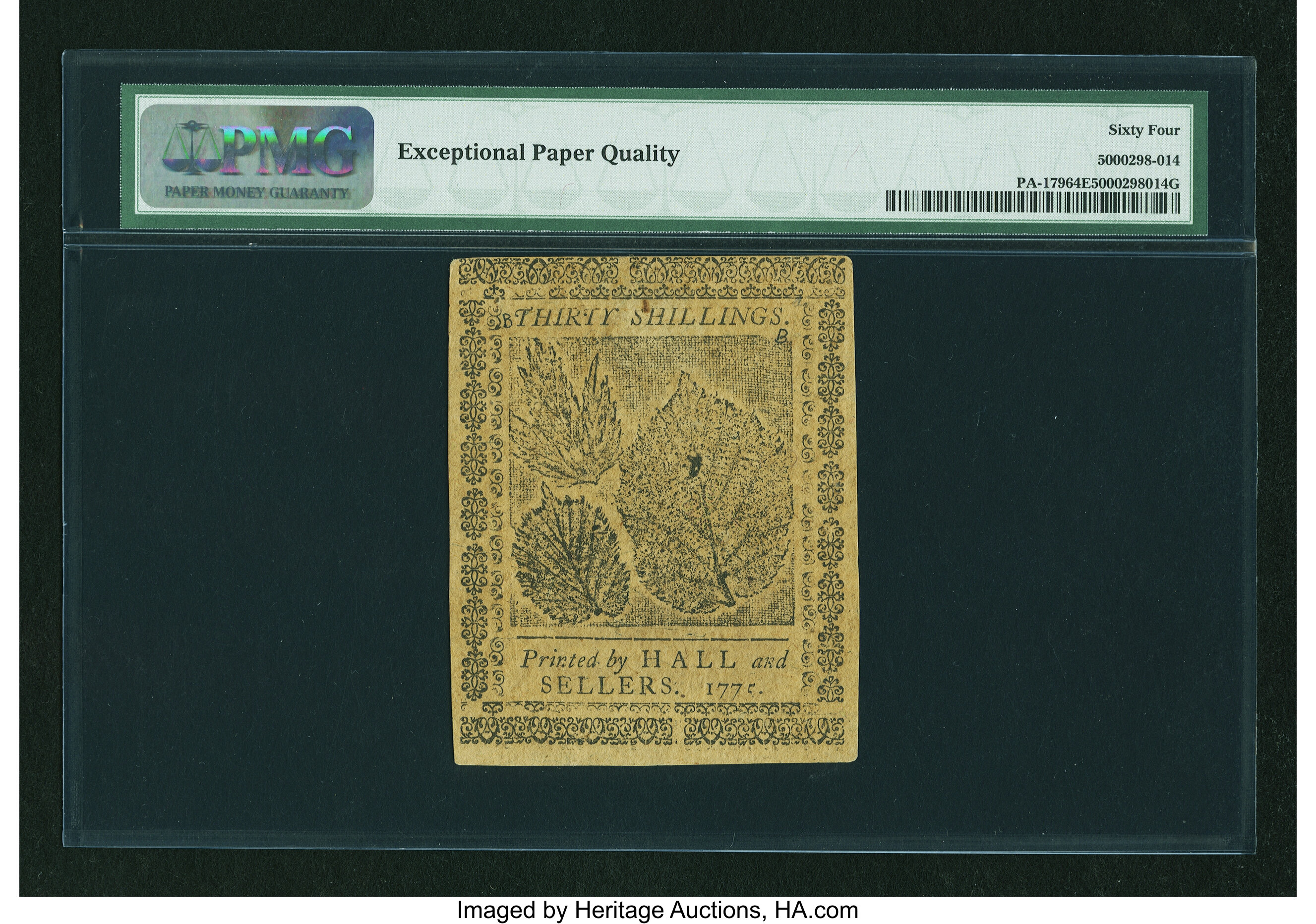 image for: Pennsylvania July 20, 1775 30s PMG Choice Uncirculated 64 EPQ....
