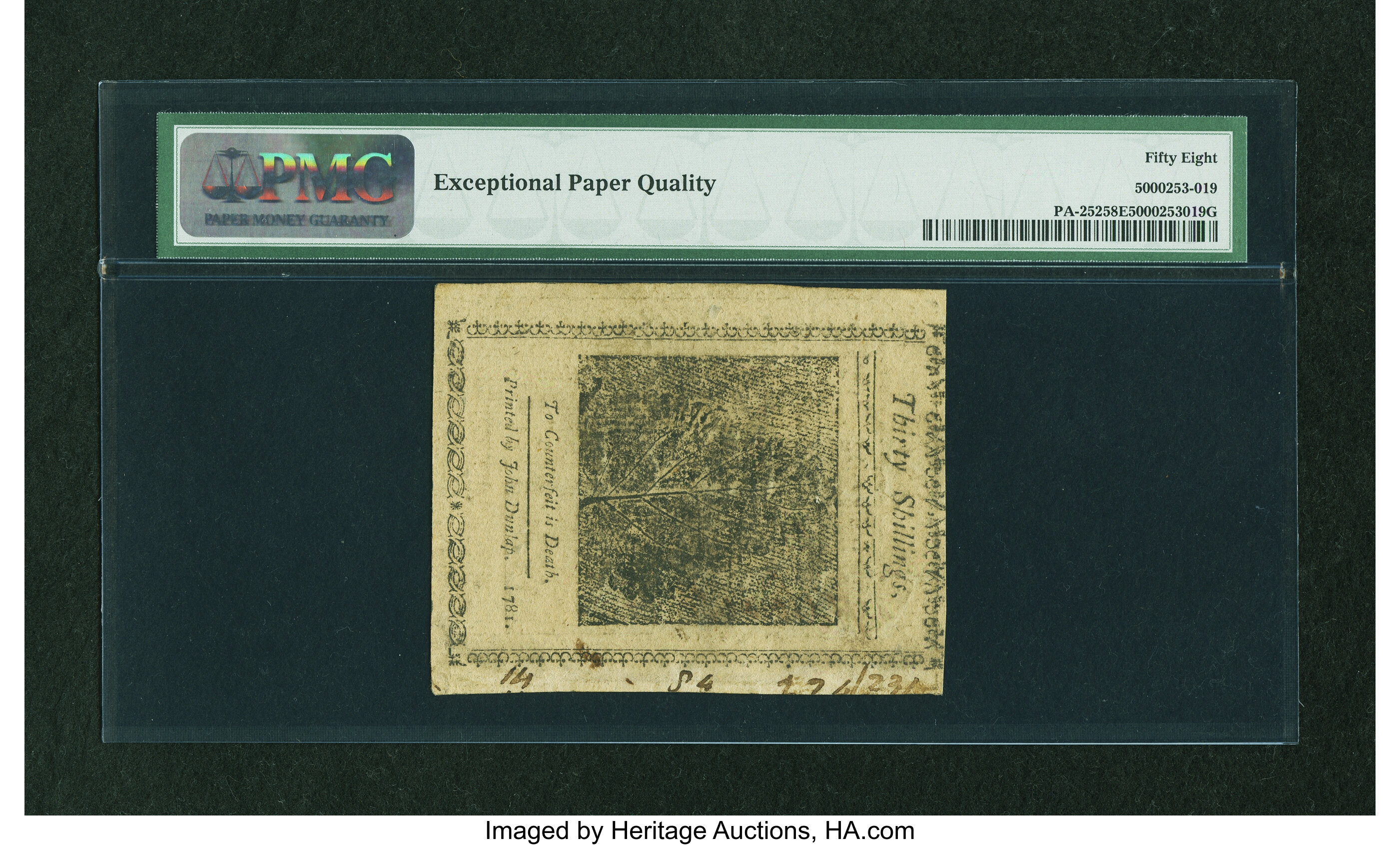 image for: Pennsylvania April 20, 1781 30s PMG Choice About Unc 58 EPQ....