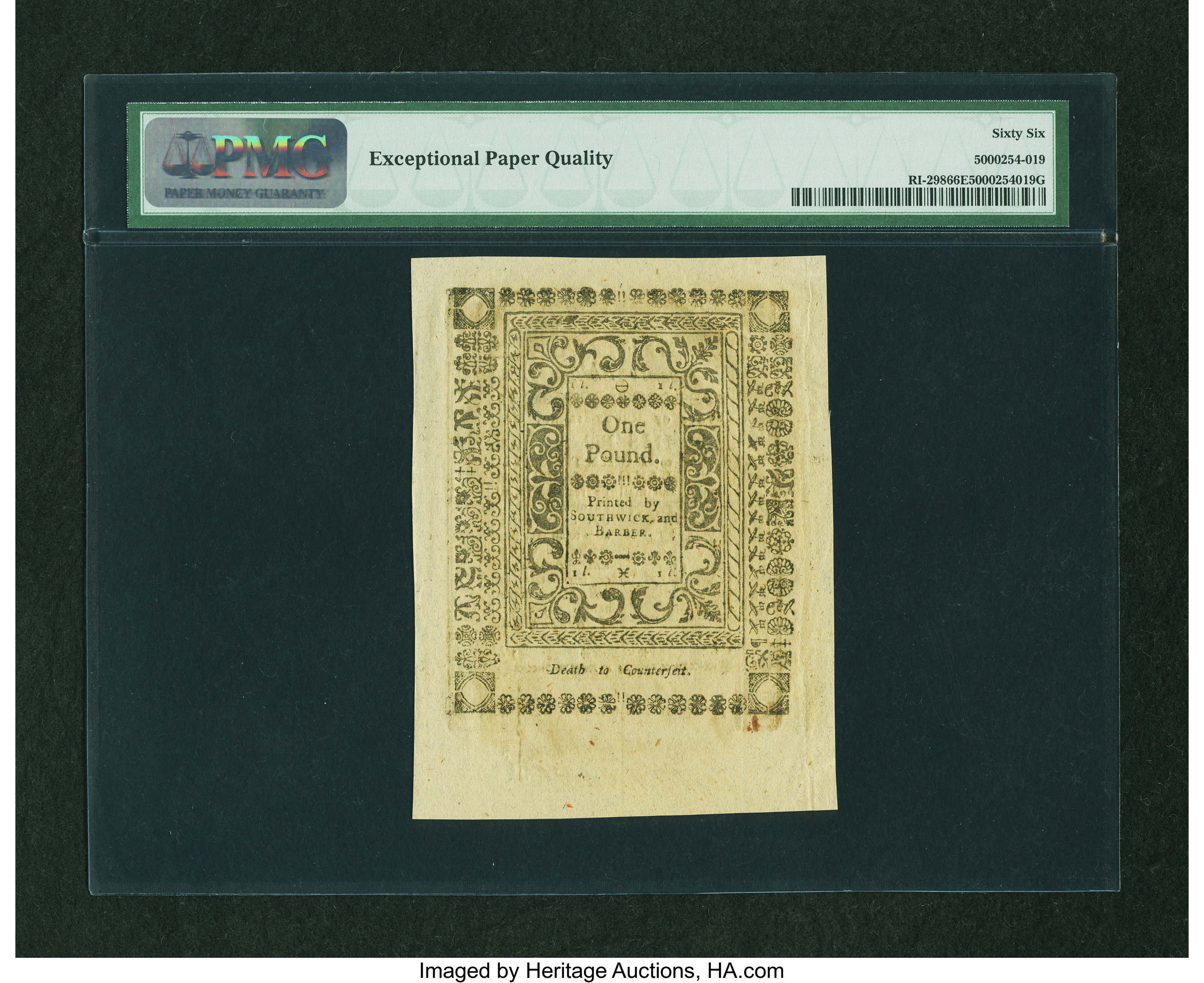 image for: Rhode Island May 1786 20s PMG Gem Uncirculated 66 EPQ....