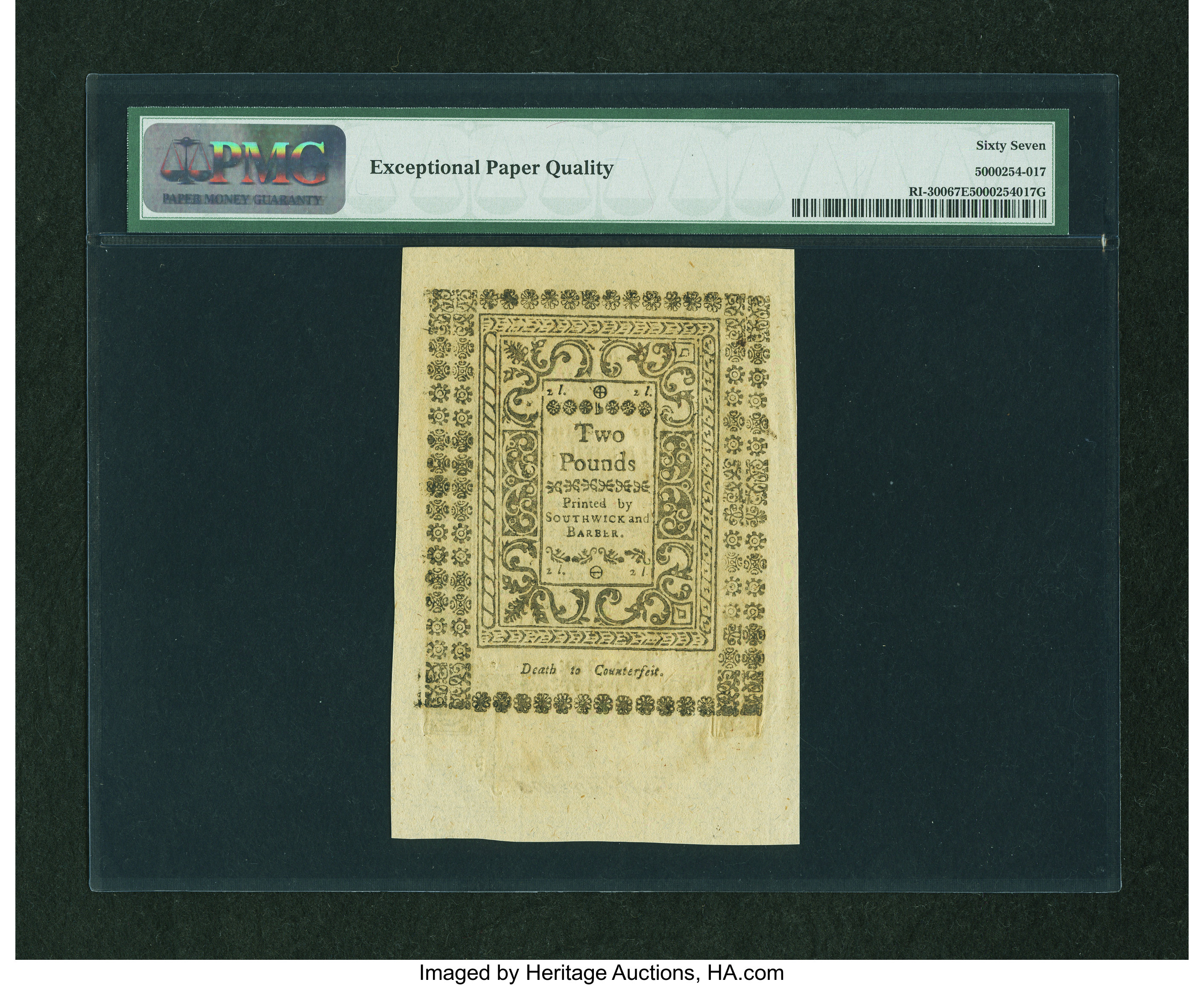 image for: Rhode Island May 1786 40s PMG Superb Gem Unc 67 EPQ....