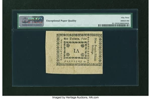 image for: South Carolina October 19, 1776 $6 PMG About Uncirculated 53 EPQ....