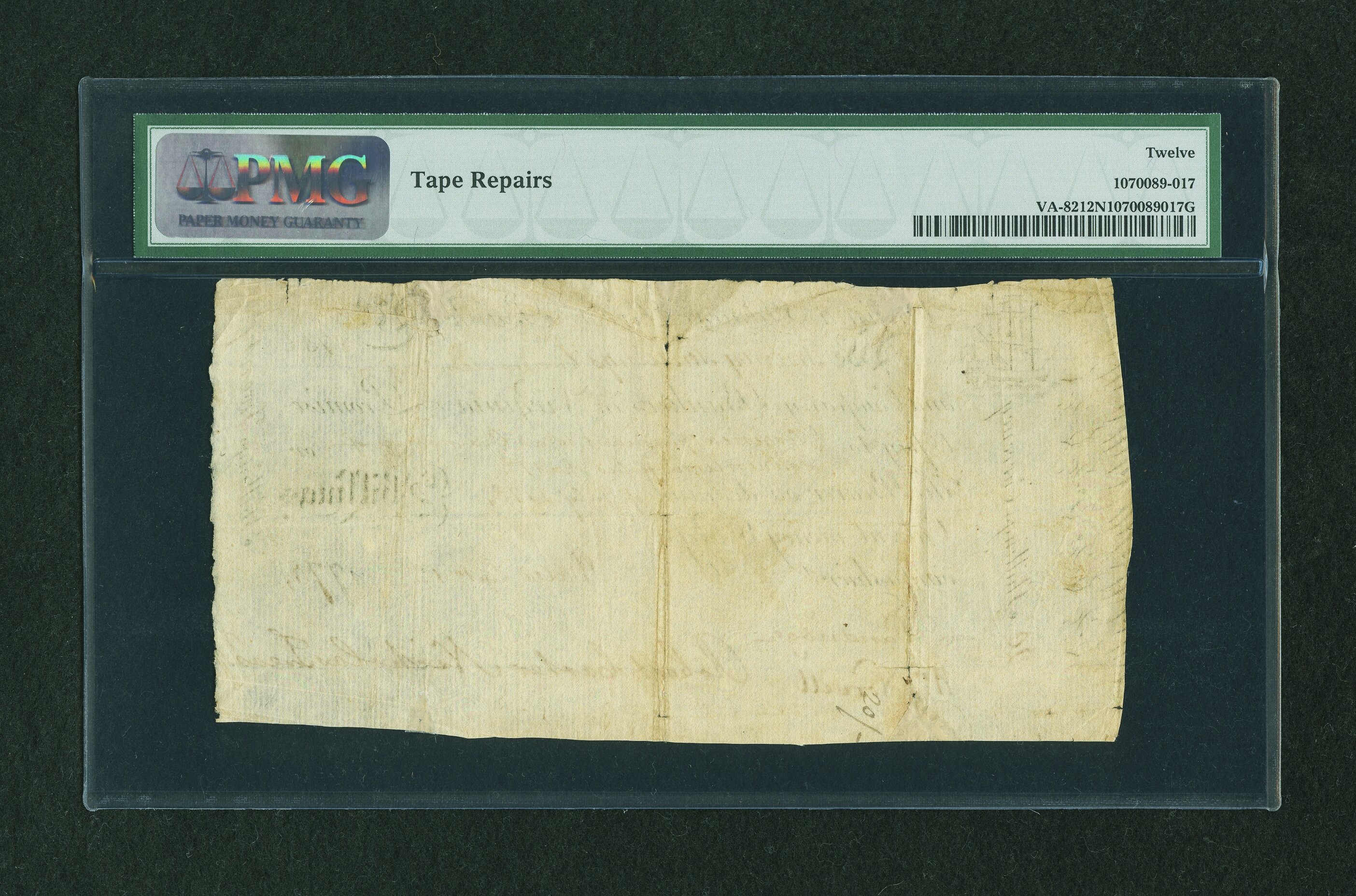 image for: Virginia September 1, 1775 20s PMG Fine 12 NET....