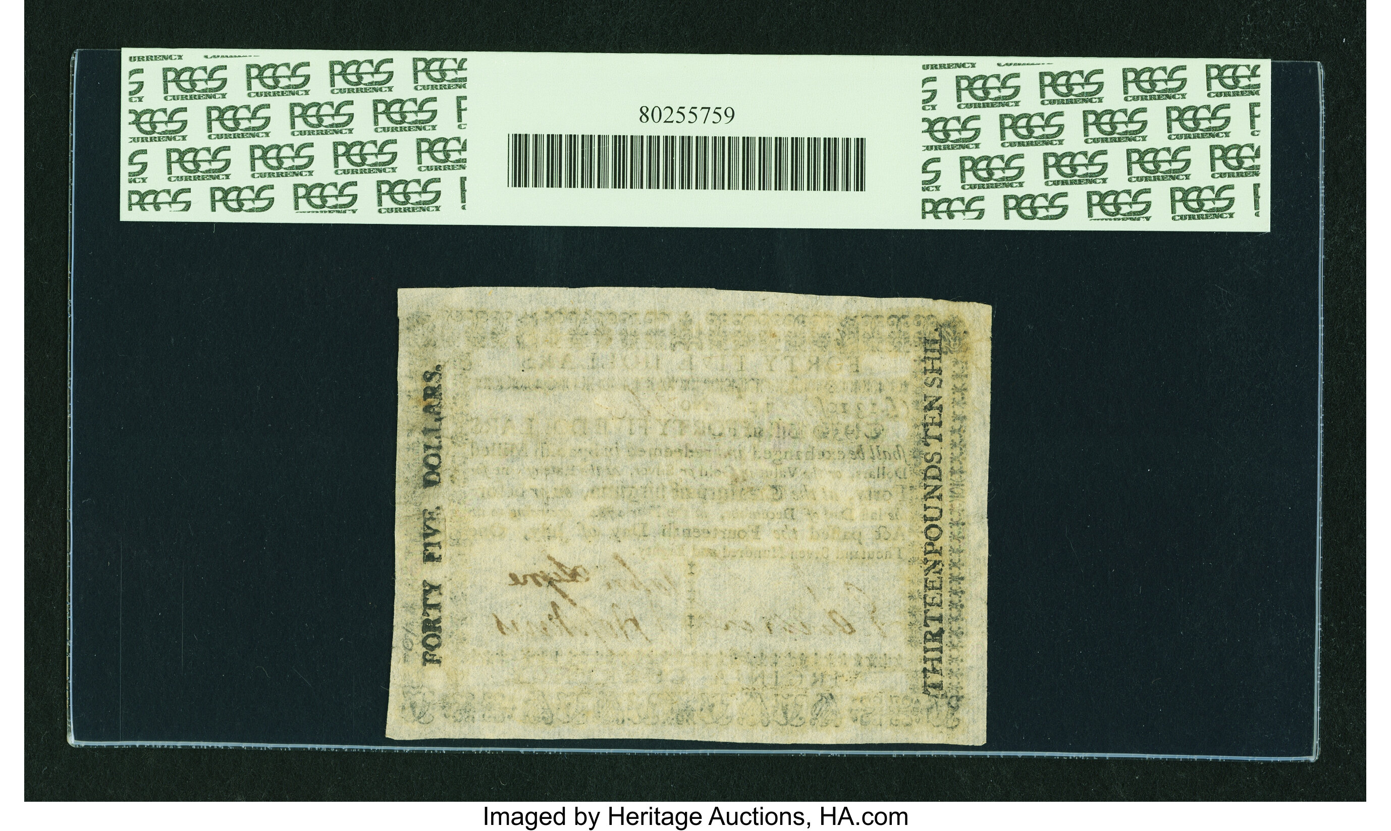 image for: Virginia July 14, 1780 $45 PCGS Extremely Fine 40PPQ....