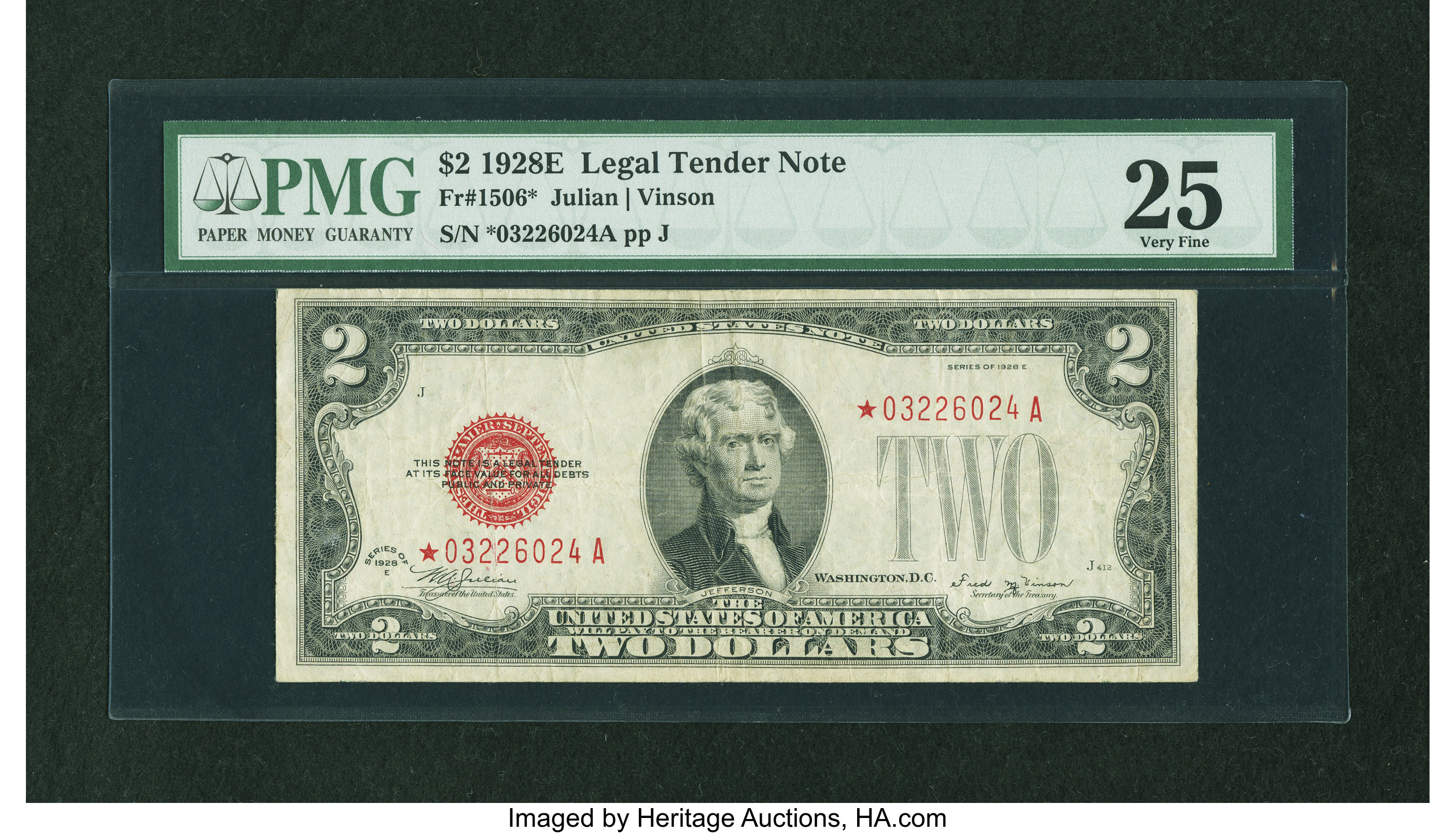 image for: Fr. 1506* $2 1928E Legal Tender Note. PMG Very Fine 25....