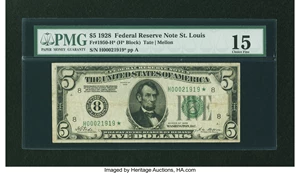 image for: Fr. 1950-H* $5 1928 Federal Reserve Note. PMG Choice Fine 15....